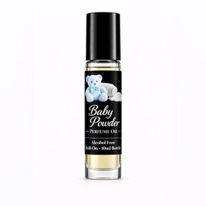 Baby Powder Perfume Oil Roll-On - Black and Cream
